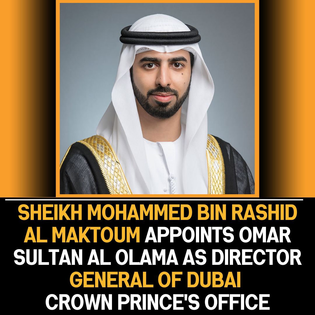 Mohammed bin Rashid approves the appointment of His Excellency Omar Sultan Al Olama as Director-General of the Office of the Crown Prince of Dubai