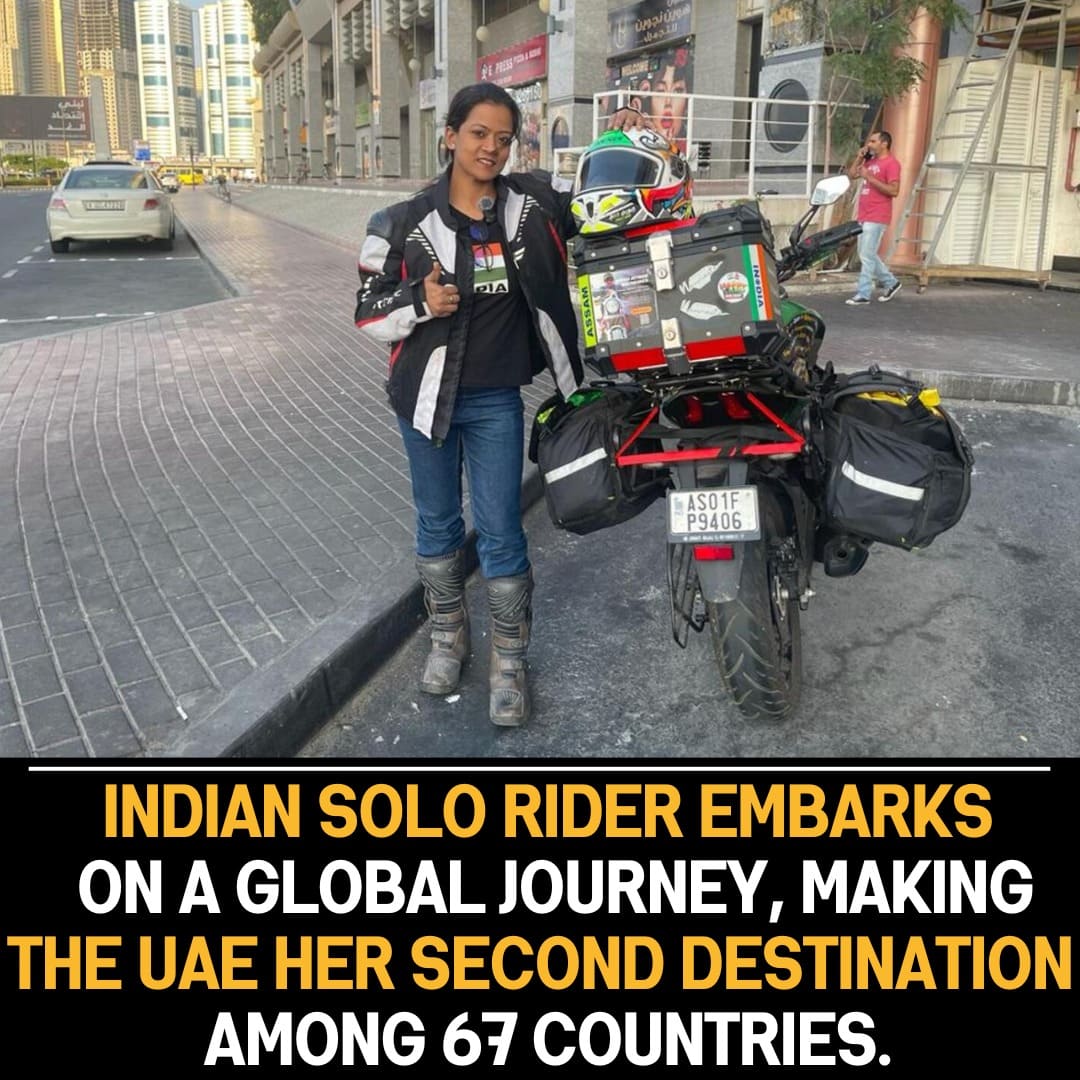 Indian Solo Rider Embarks on Global Expedition, Showcasing Adventure and Cultural Exploration, Making UAE Second Stop of 67 Countries.