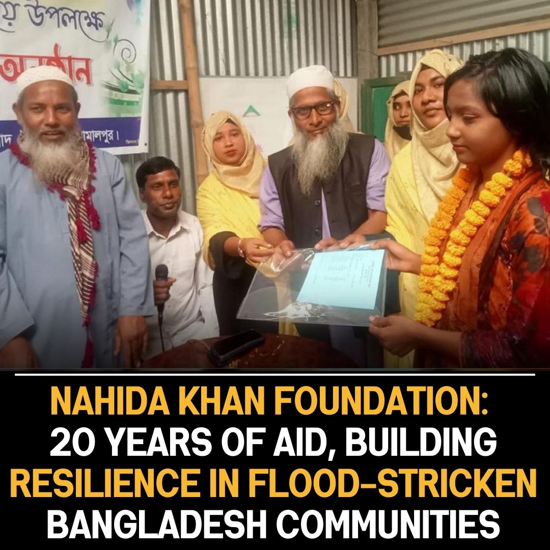 Nahida Khan Foundation has been relentlessly helping the inhabitants of flood-stricken villages in Bangladesh since 2002