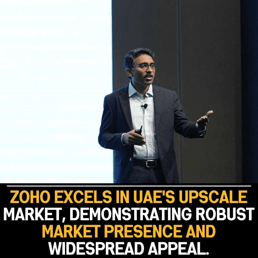 Zoho’s Strong Foothold: Impressive Market Influence and Recognition in UAE’s Premium Market Reflecting Diverse Appeal and Success.