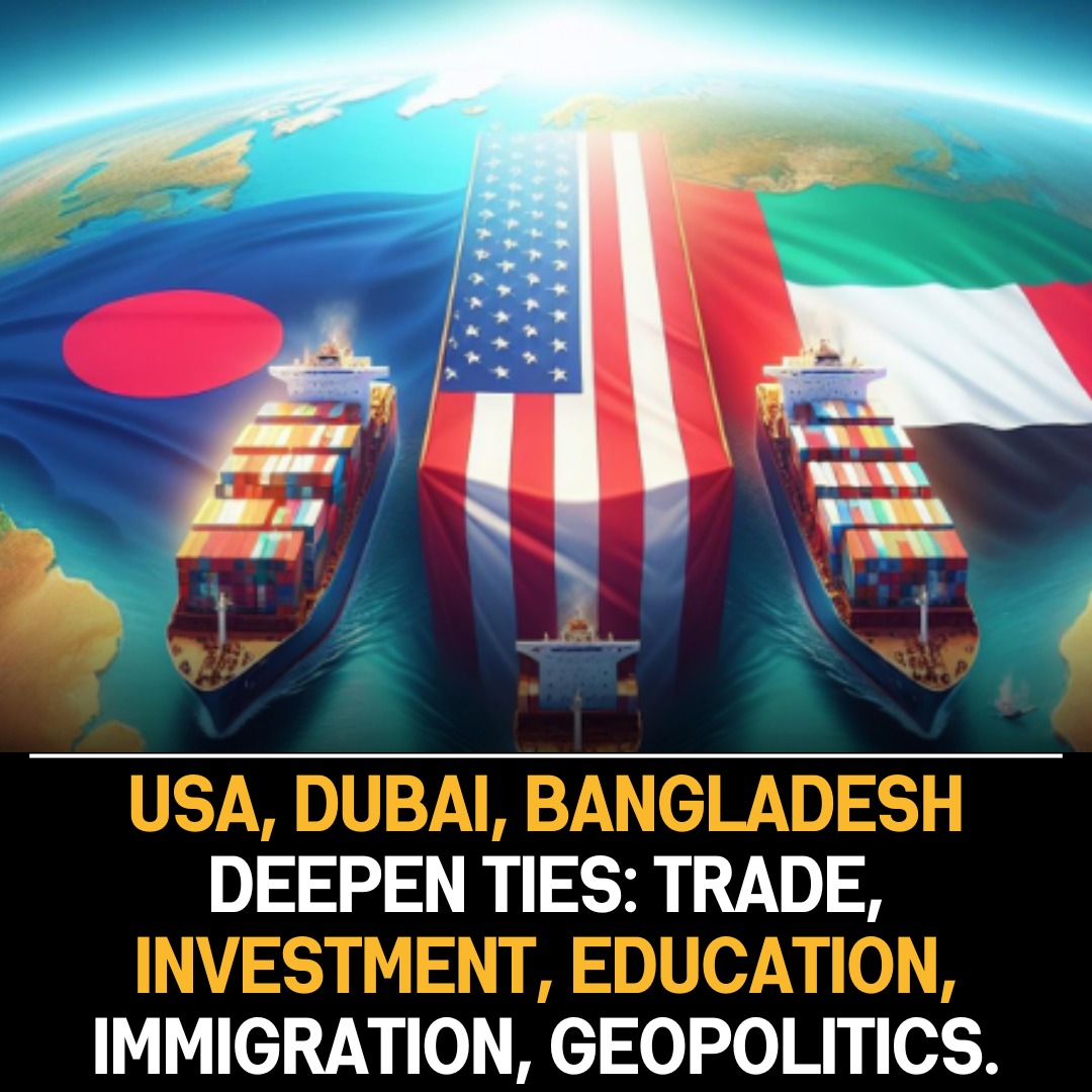 USA, Dubai, and Bangladesh Forge Robust Connections: Strengthening Bonds via Trade, Investment, Education, Immigration, and Common Geopolitical Interests.