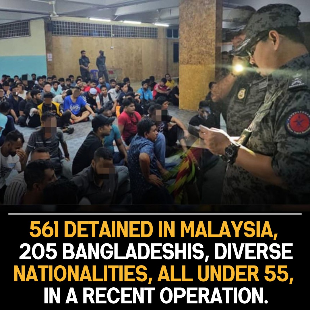 Malaysia Immigration Police Detain 561, Including 205 Bangladeshis, in Special Operation Involving Citizens Under 55.