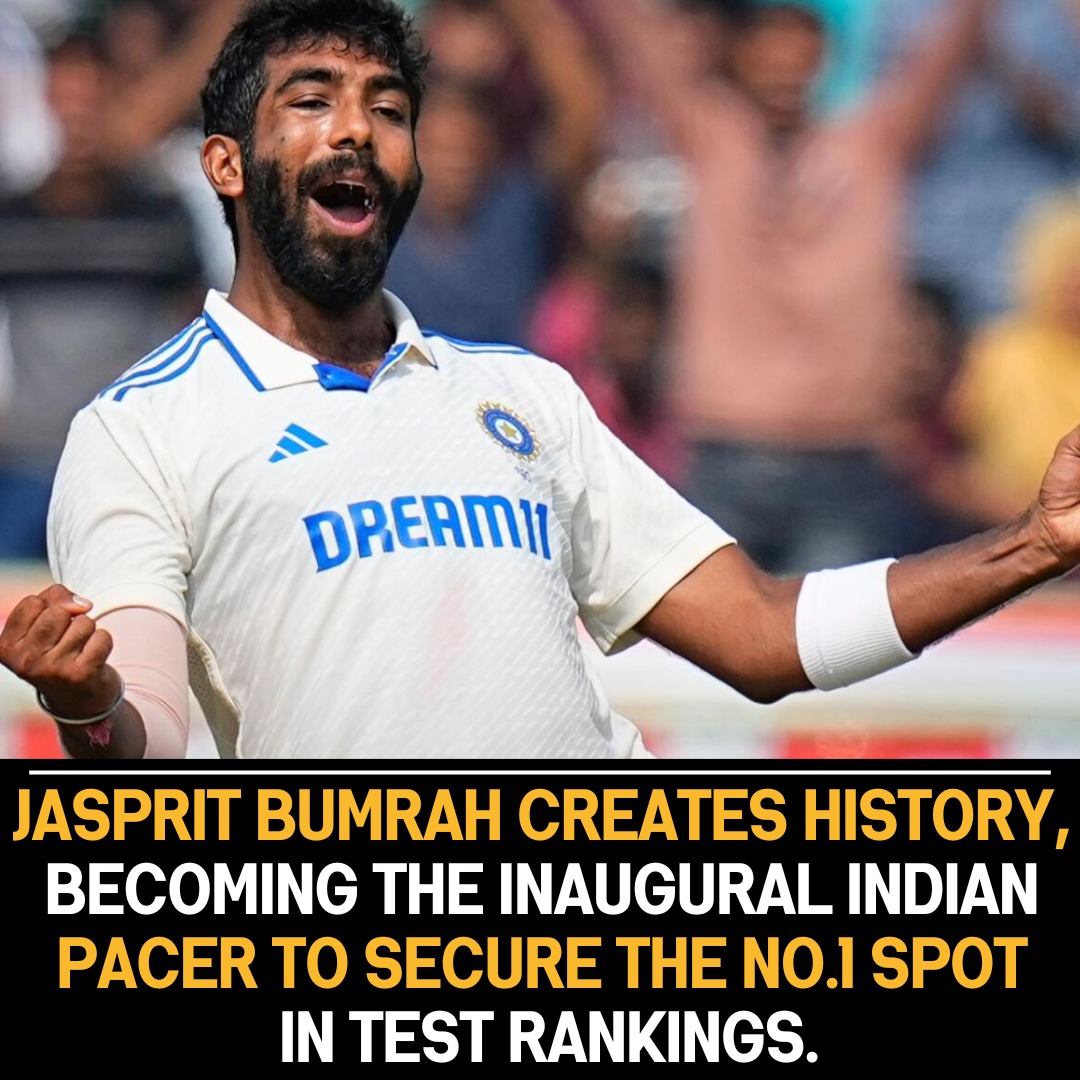 Jasprit Bumrah Creates History: First Indian Pacer to Attain Prestigious No.1 Spot in Test Rankings, Recognizing Exceptional Impact.