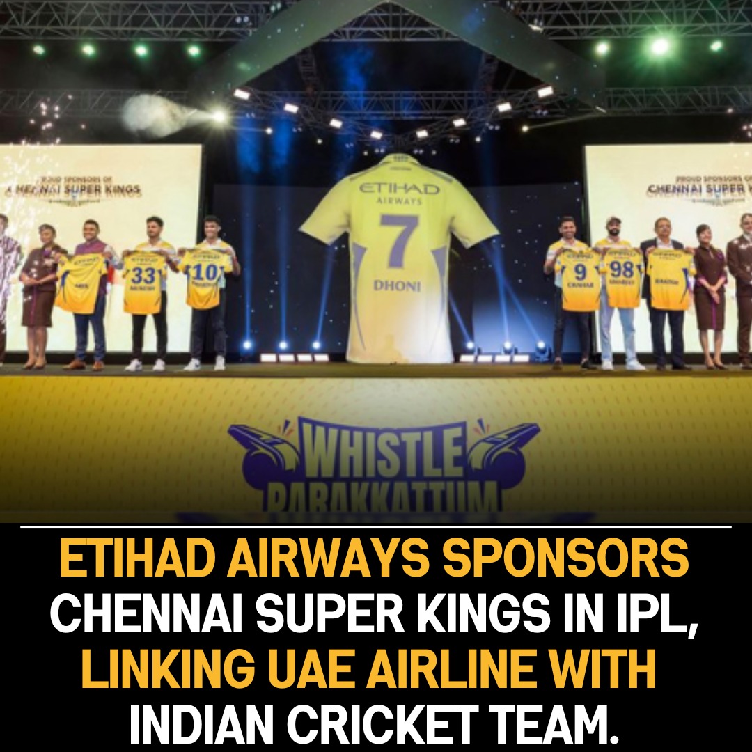 Etihad Airways forges alliance with Chennai Super Kings in IPL, fortifying connections between the UAE carrier and Indian cricket.