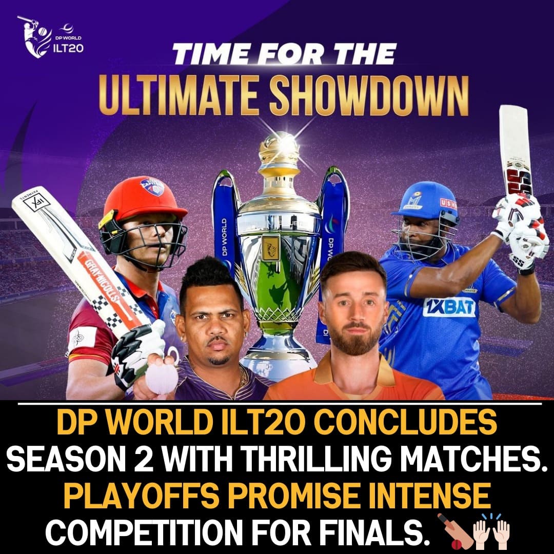 DP World ILT20 concludes Season 2 with thrilling matches, promising intense cricket action as teams compete for finals berths.