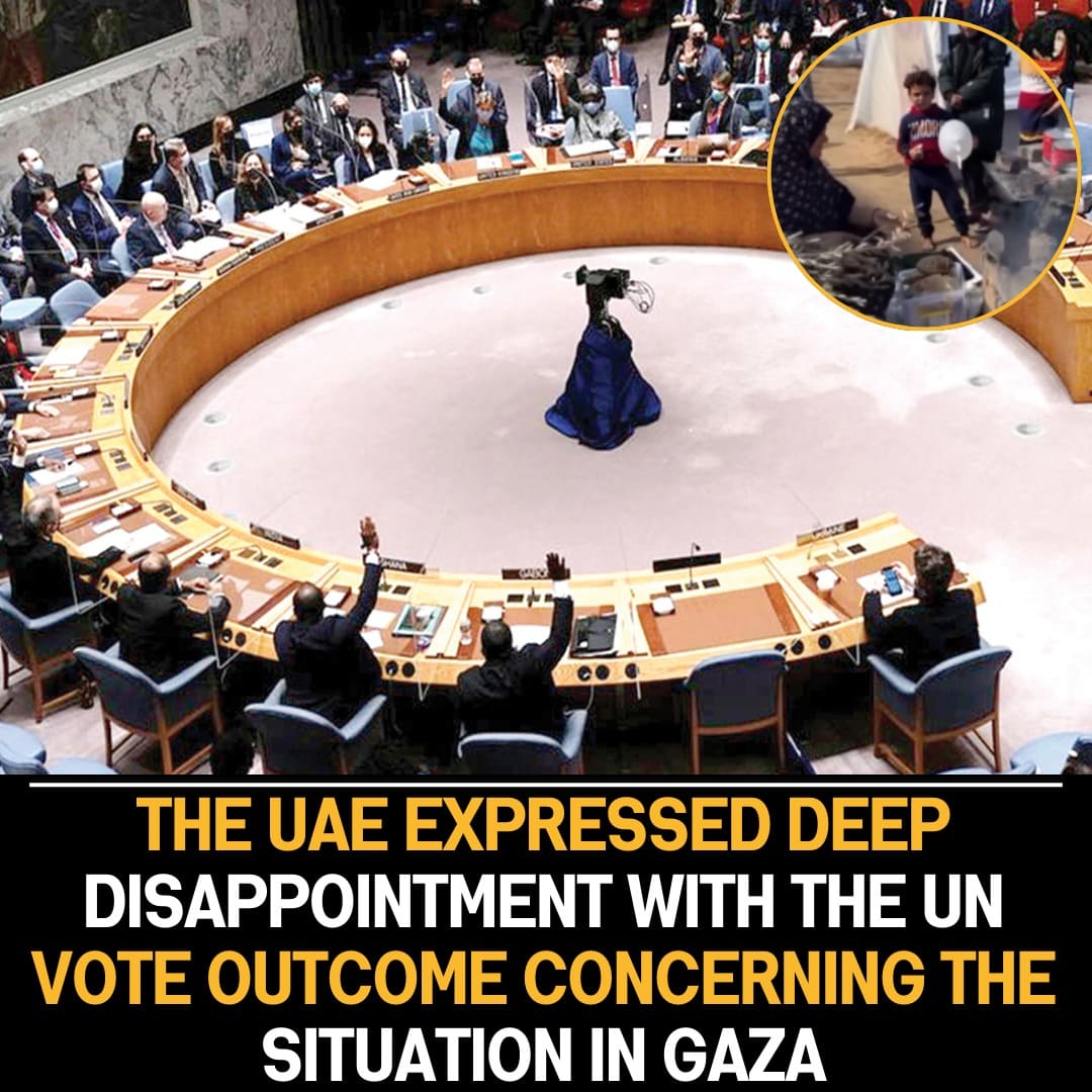 UAE Expresses Strong Disappointment with UN Vote on Gaza Situation, Reflecting National Concern and Discontent