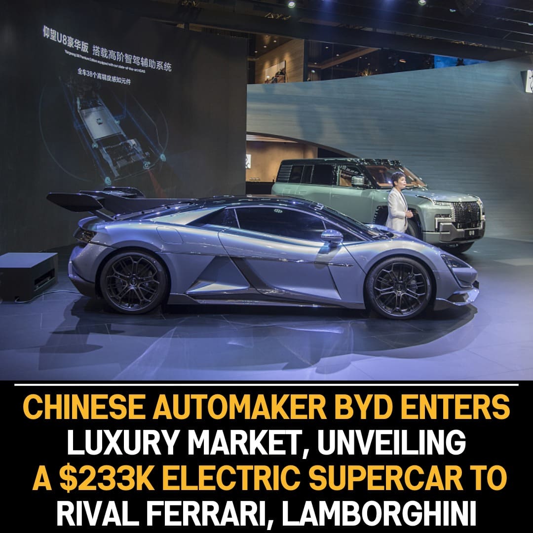 Chinese Automaker BYD Unveils $233K Electric Supercar to Disrupt Luxury Market, Competing with Ferrari and Lamborghini