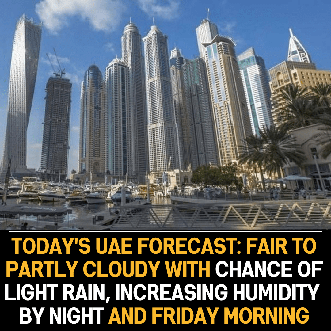 UAE Weather Forecast: Fair with Light Rain Chance,