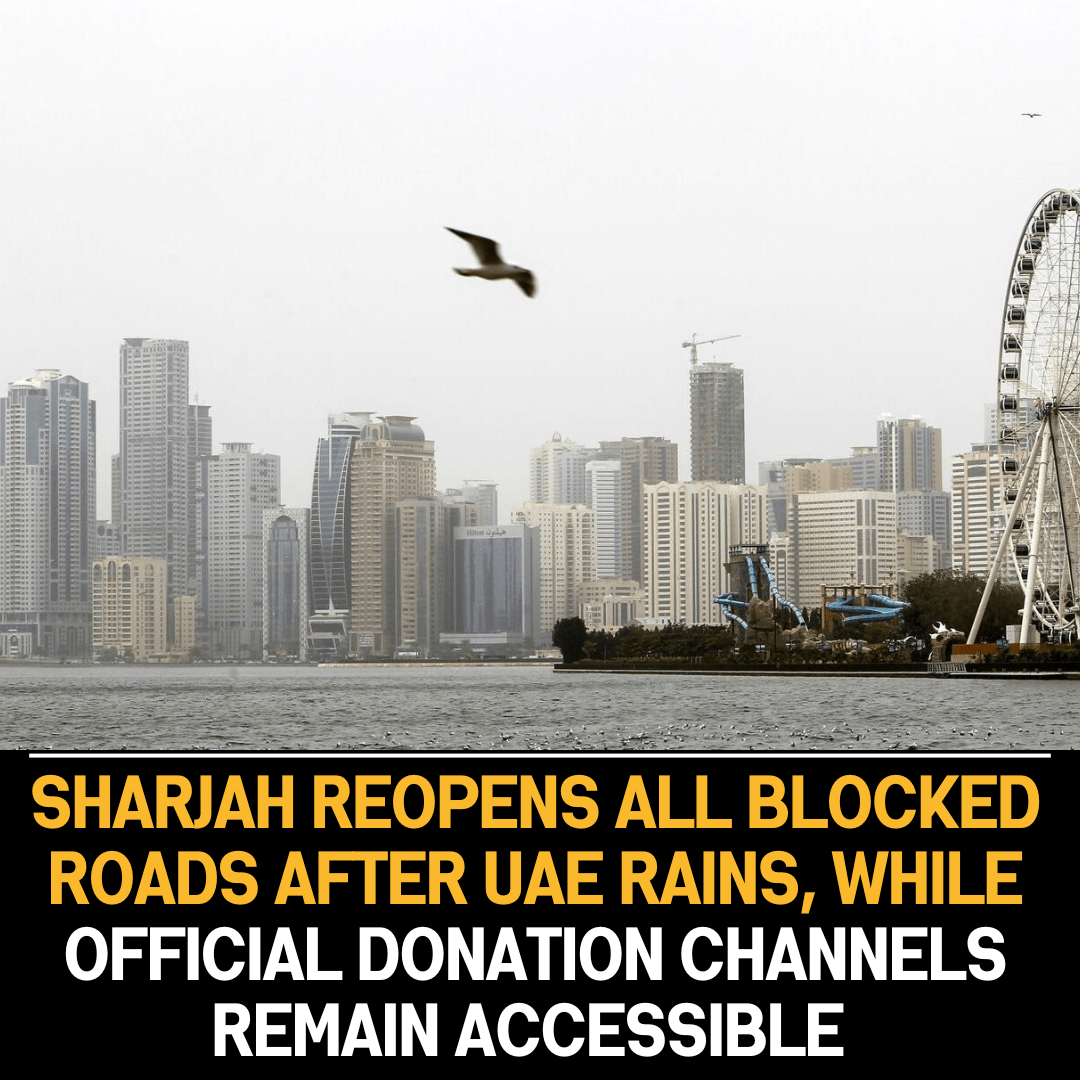 Sharjah Clears Blocked Roads and Opens Official Donation Channels After Rain