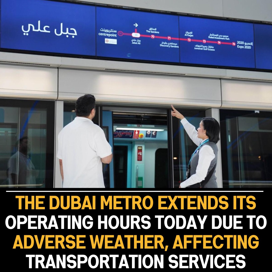 Dubai Metro Extends Operating Hours Amid Adverse Weather for Commuter Safety