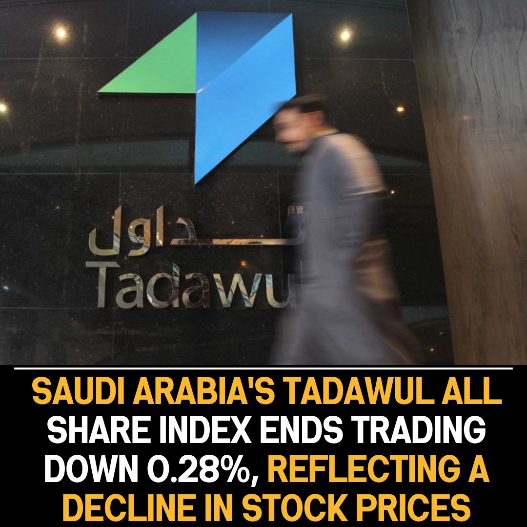 Tadawul All Share Index Records 0.28% Decrease, Reflecting Day-End Stock Downturn in Saudi Arabia