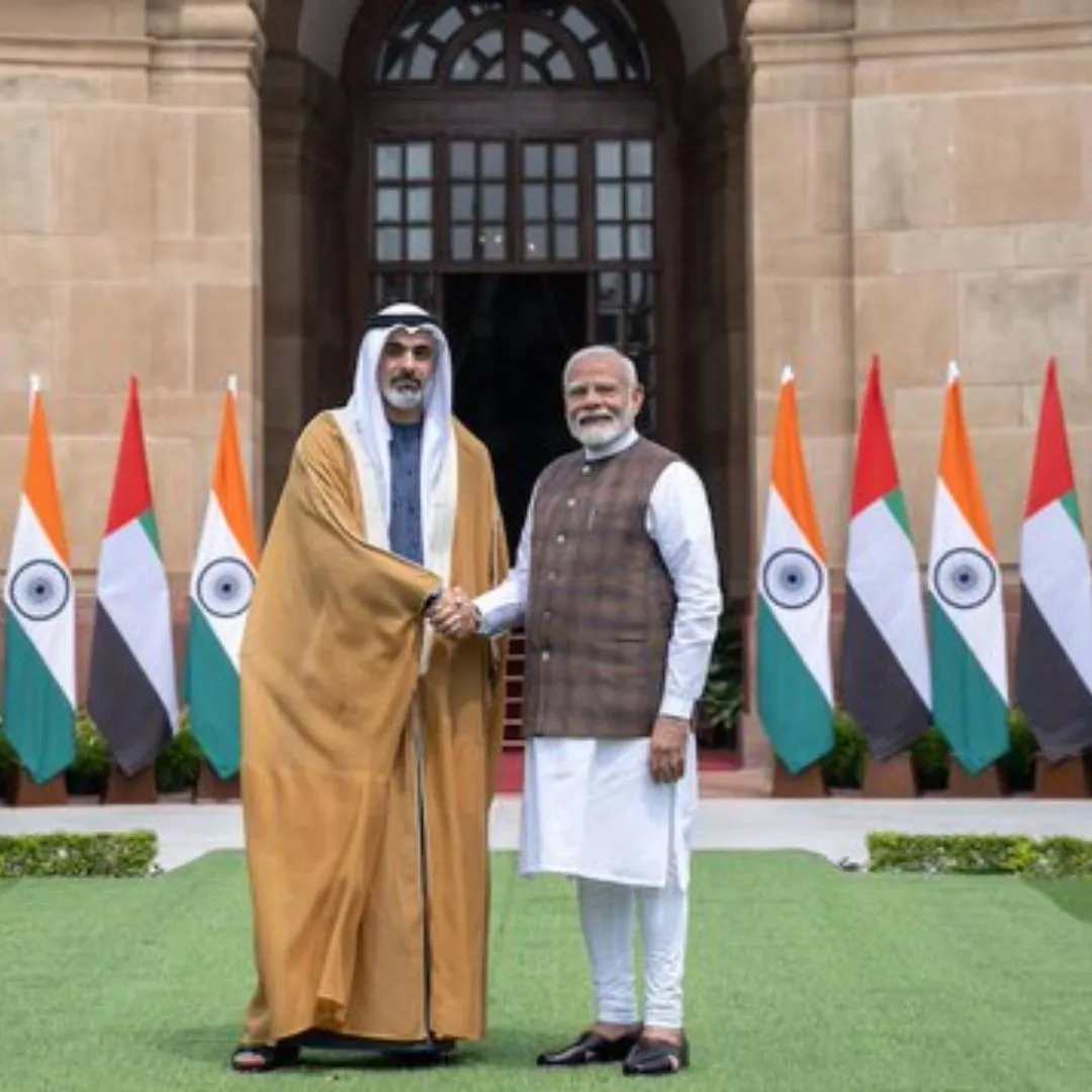 Sheikh Khaled met with Indian Prime Minister Modi in New Delhi to discuss enhancing bilateral relations and cooperation.